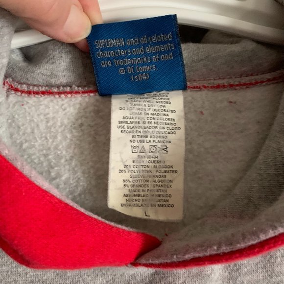 Boys Superman Pull-over Sweatshirt Hoodie ~ EUC - Picture 5 of 5
